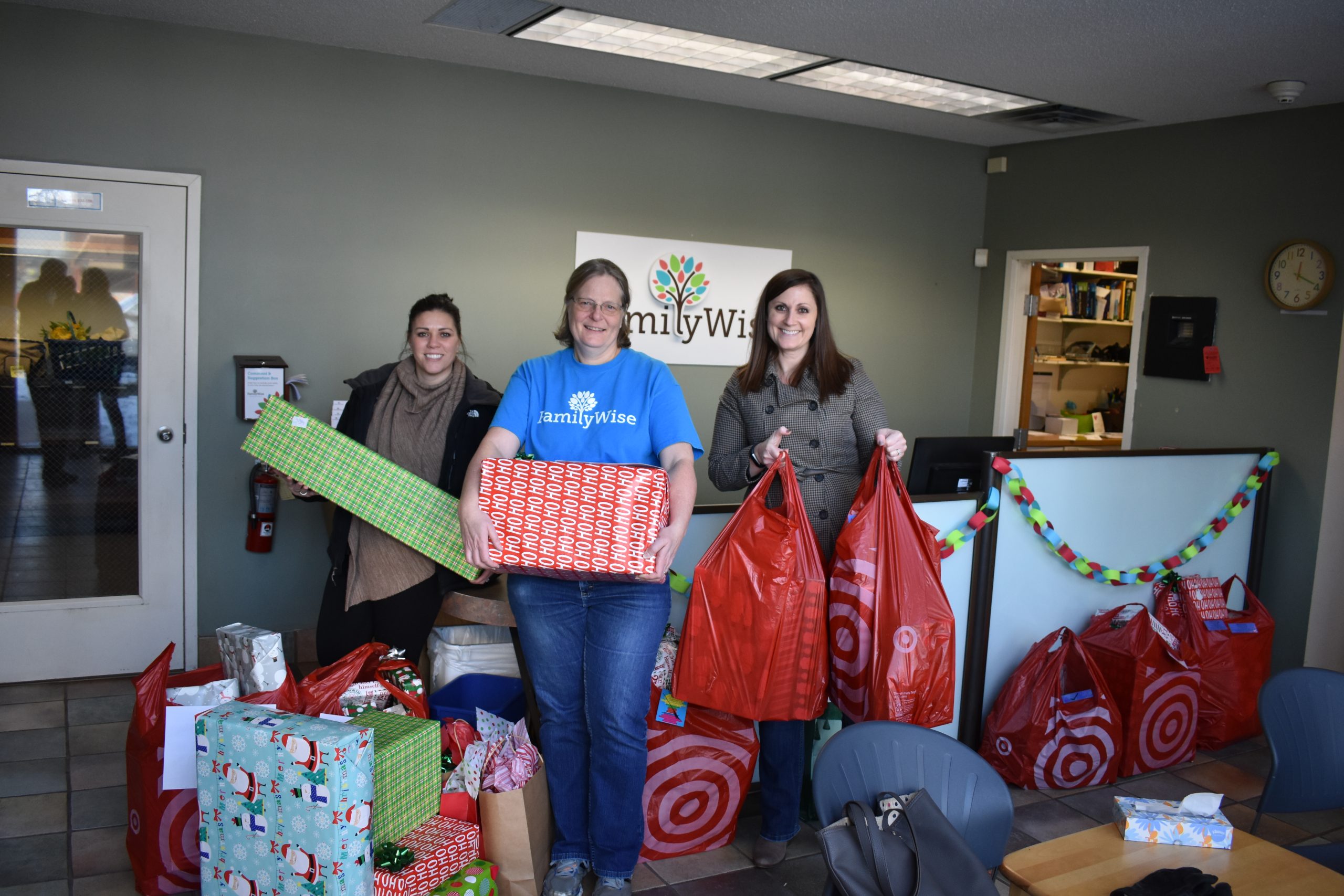 Delivering presents to FamilyWise