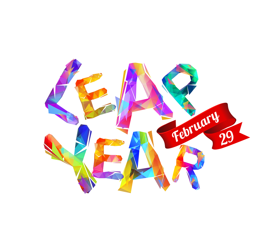 colorful words saying leap year