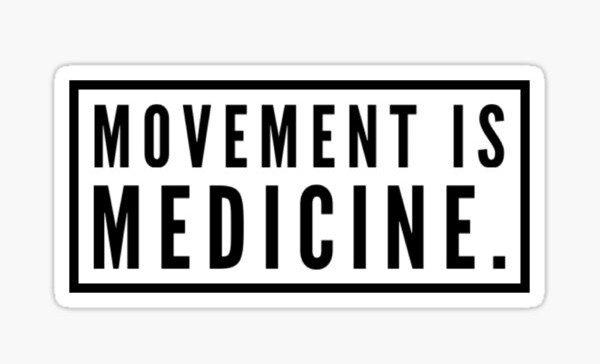 Movement is Medicine banner with black outline