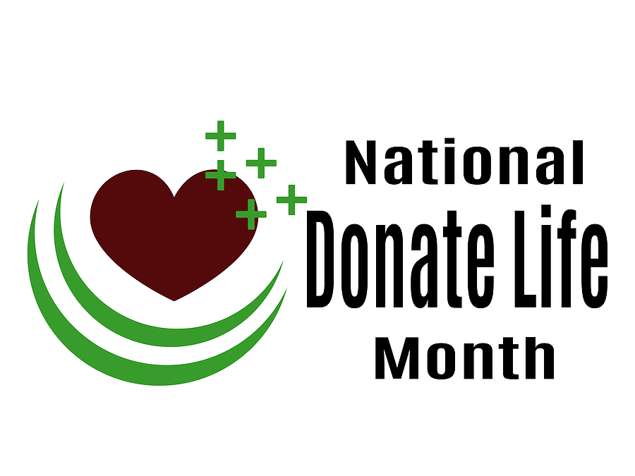 National Donate Life Month, Idea for a horizontal poster, banner, flyer or postcard on a medical theme vector illustration