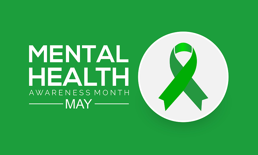 Mental Health Awareness Month. Health awareness concept vector template for banner, poster, card and background design.