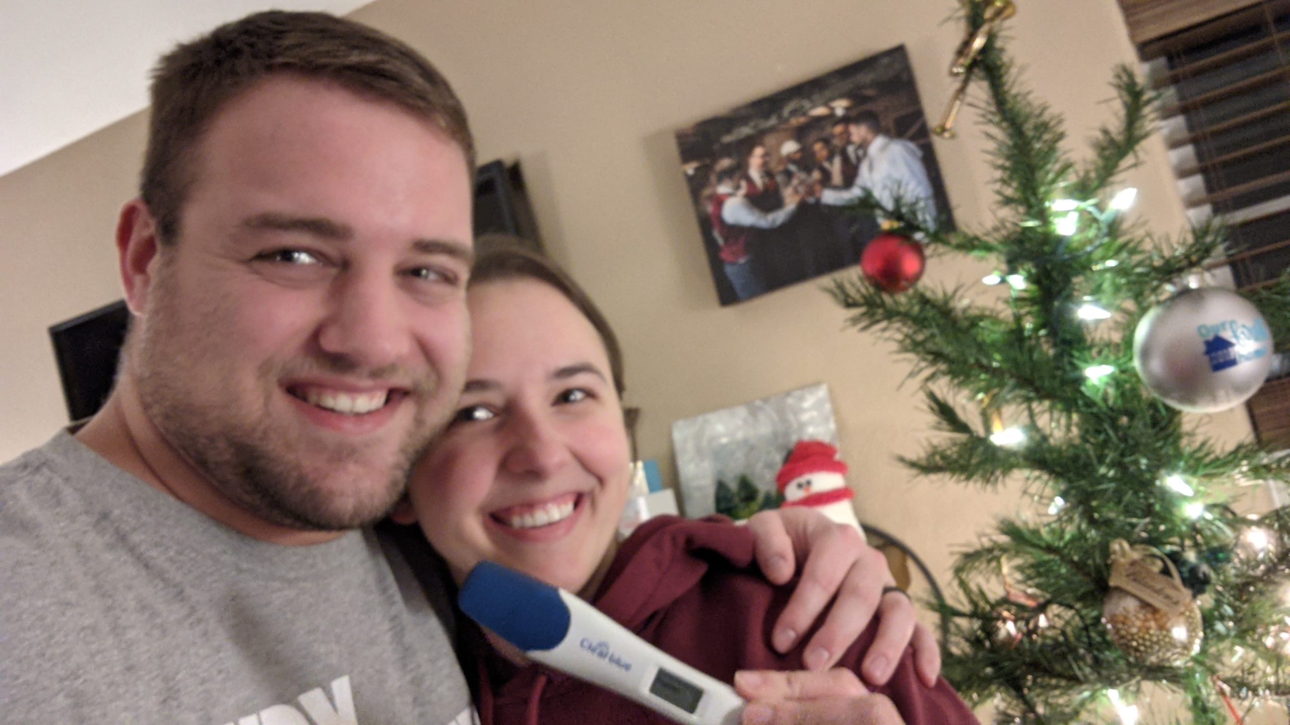 Becky's positive pregnancy test 2020 christmas