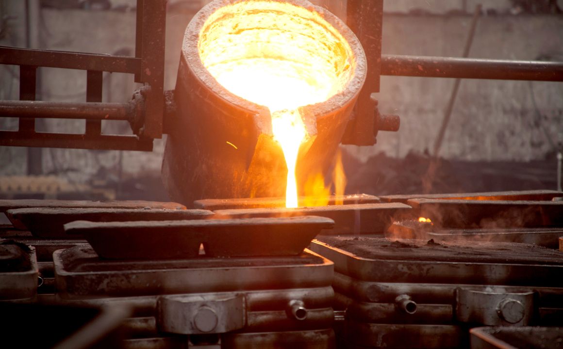 Foundry Factory Pouring Molten Metal